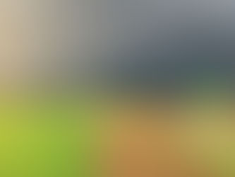 Vista aérea de campos agrícolas com turbinas eólicas sob céu nublado com arco-íris ao fundo.