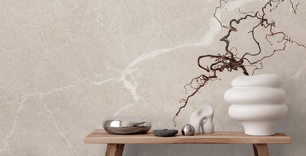 Миниатюра: Manhattan Beige ARKLAM стена с деревянной полкой и декором