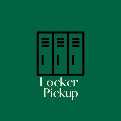 Three locker icons above Locker Pickup text