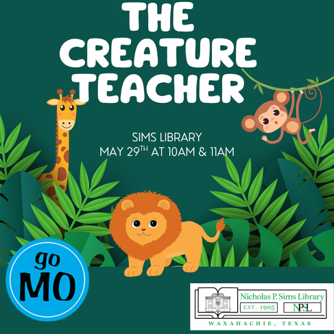 The Creature Teacher event at Sims Library May 29