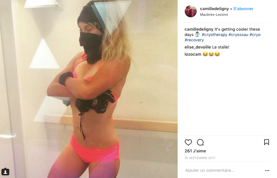 Camille Deligny adepte de la cryothérapie.