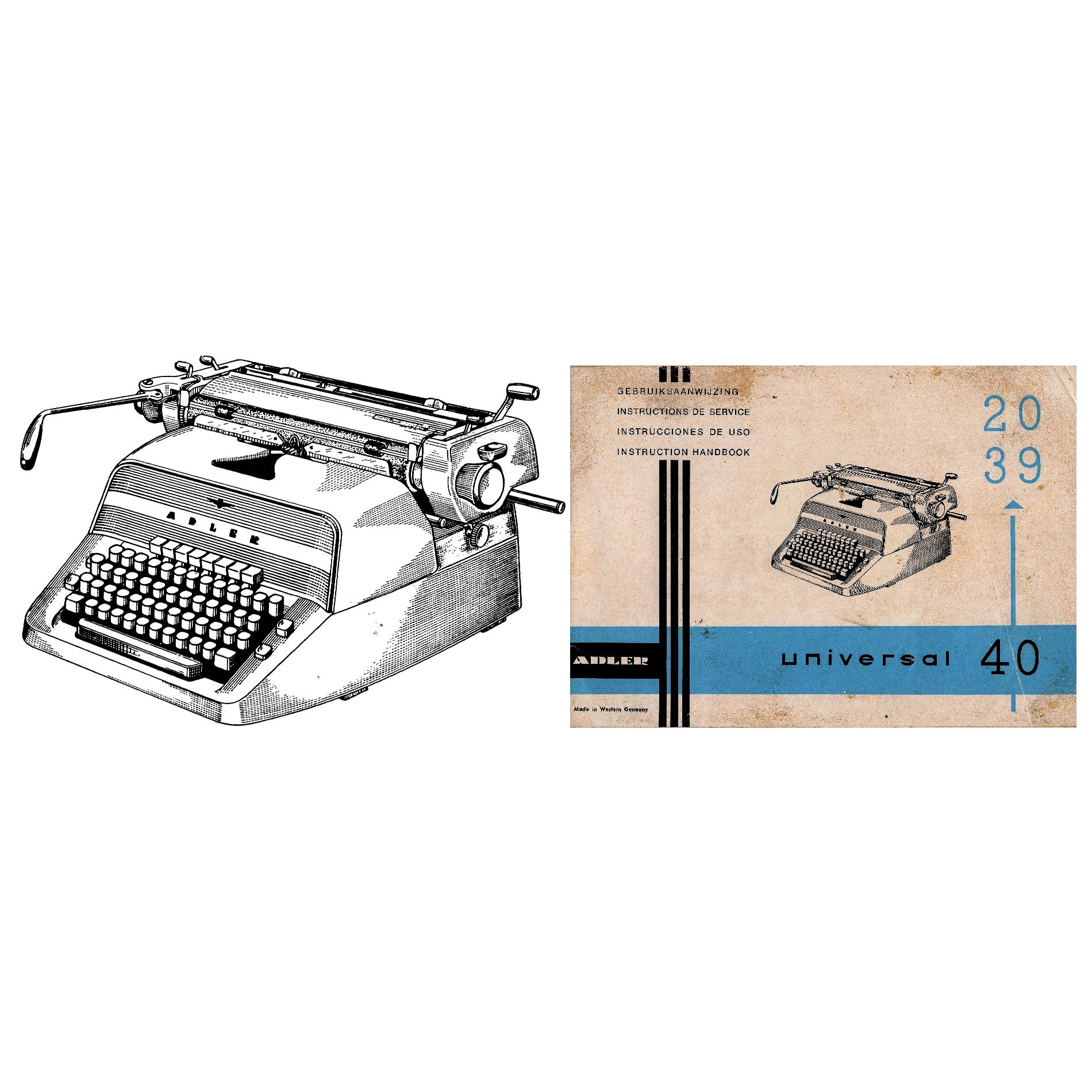 Adler Universal Nos.20, 39 & 40 Typewriter Instruction Manual