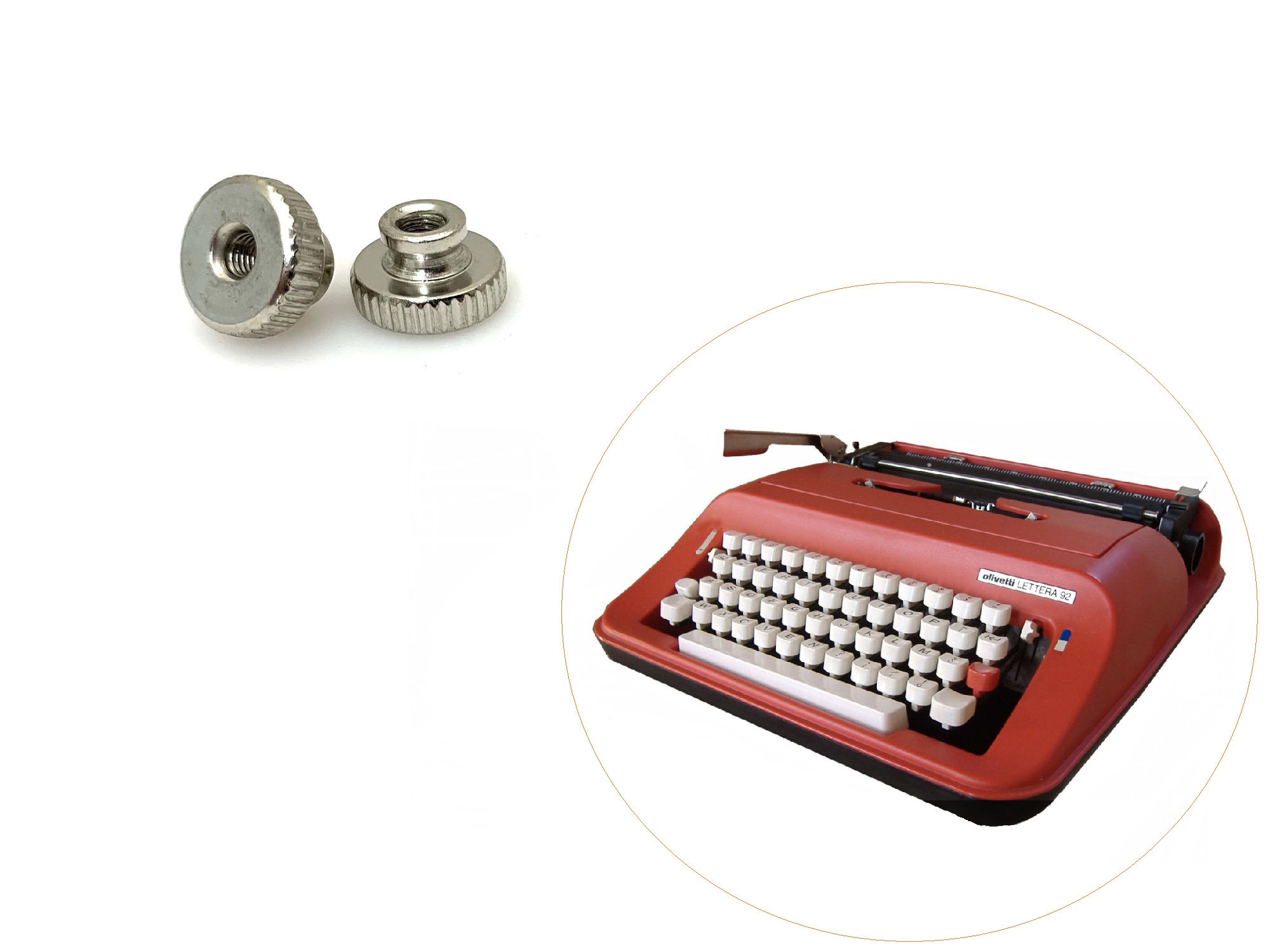 Thumb Nut for Olivetti Lettera 34 92 Typewriter Ribbon Spool Screw Holder Vtg