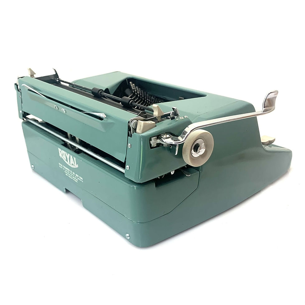 Thumbnail: MINTY 1956 Teal Green Royal Quiet de Luxe Typewriter w/Case Working Pica Classic