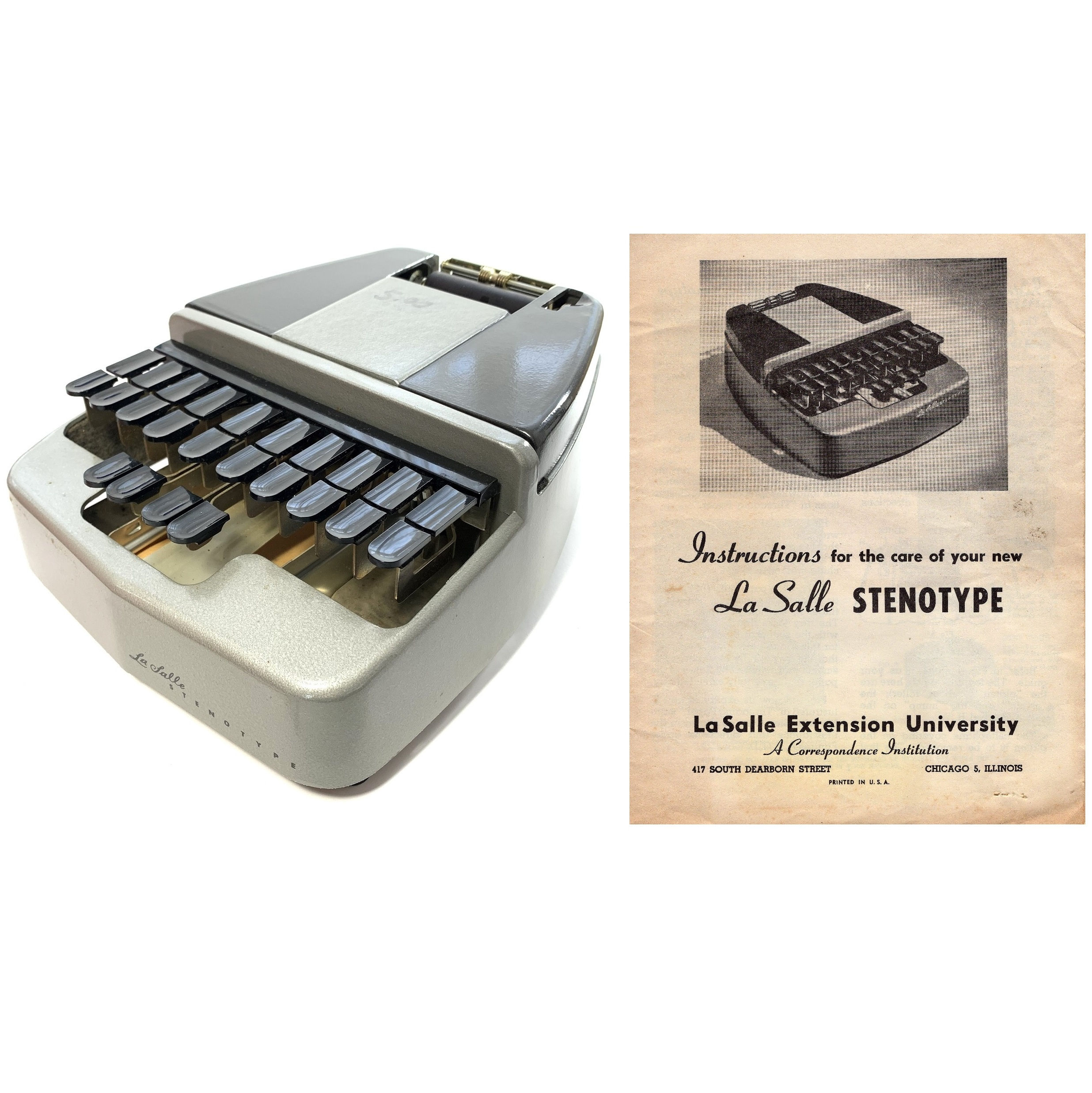 La Salle Stenotype Steograph Machine Instruction Manual
