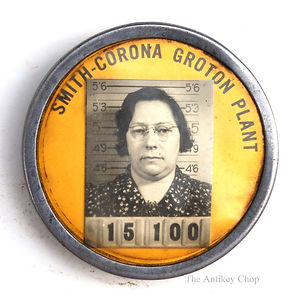 Corona Typewriter Factory Employee ID Badge