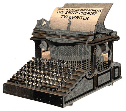Smith Premier No.1 Typewriter Die Cut Card