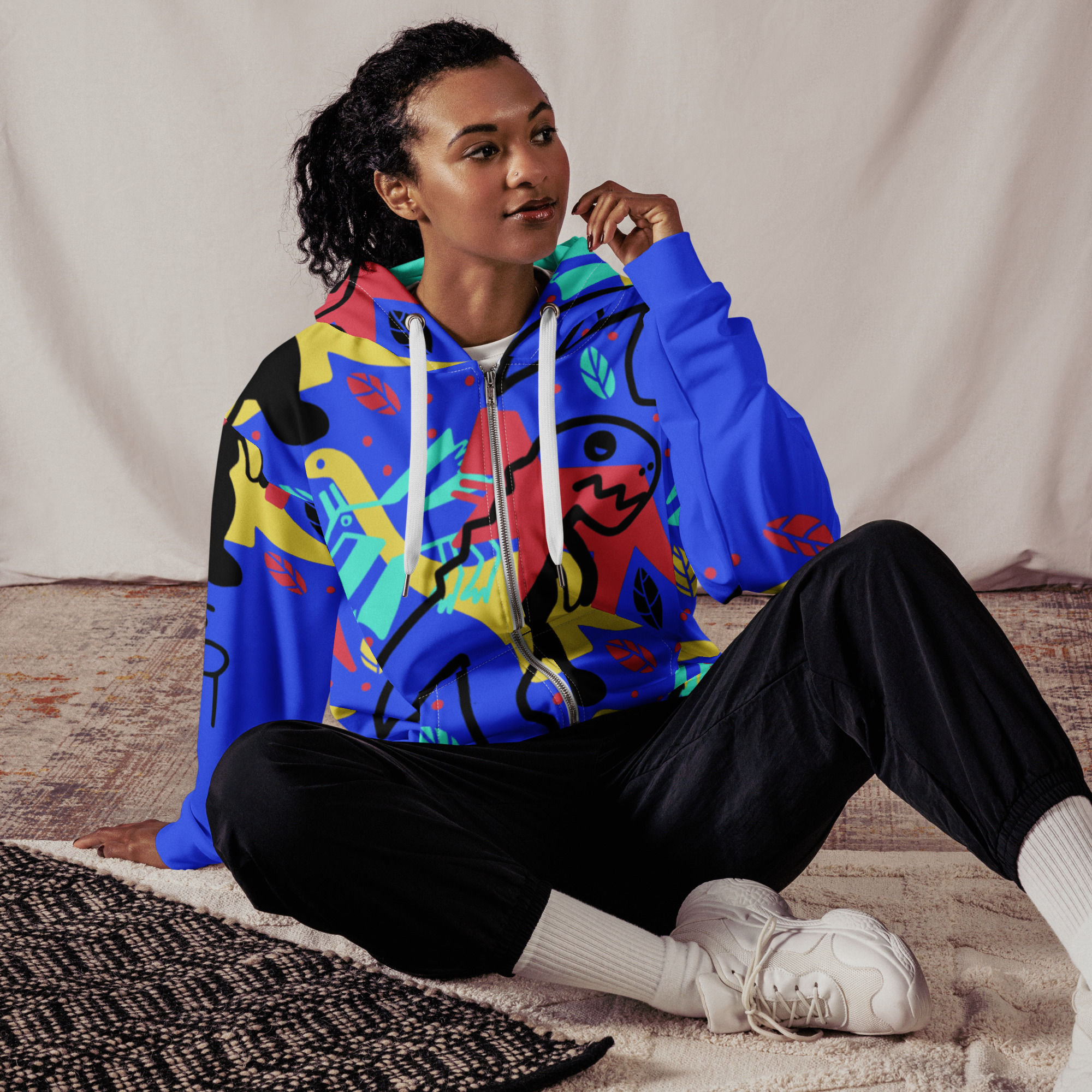 Hoodie Animals Dino Blue