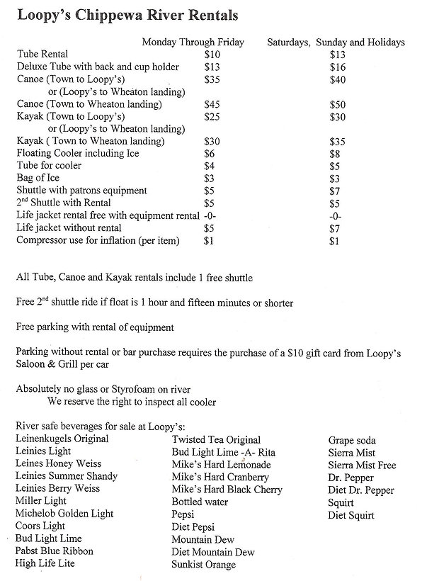 Rental Sheet