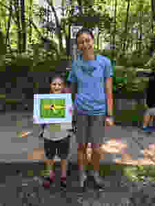 Heather's daughter, Katie, with Krista, a WNC naturalist, during a summer program called Nature Photography.