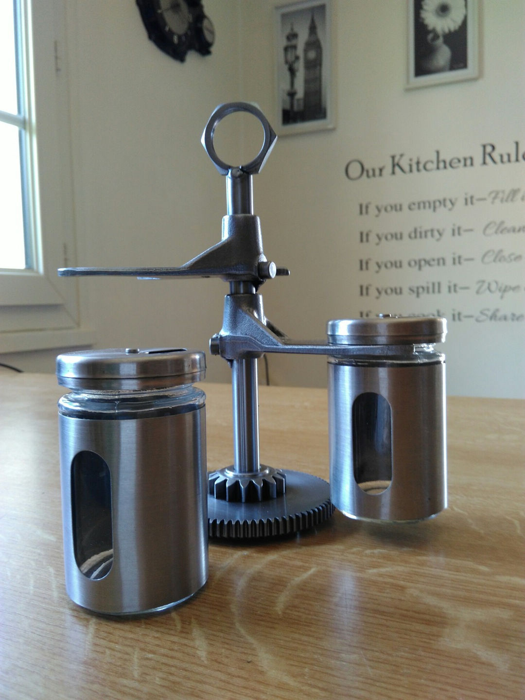 Présentoir Sel et Poivre Art Déco Mécanique