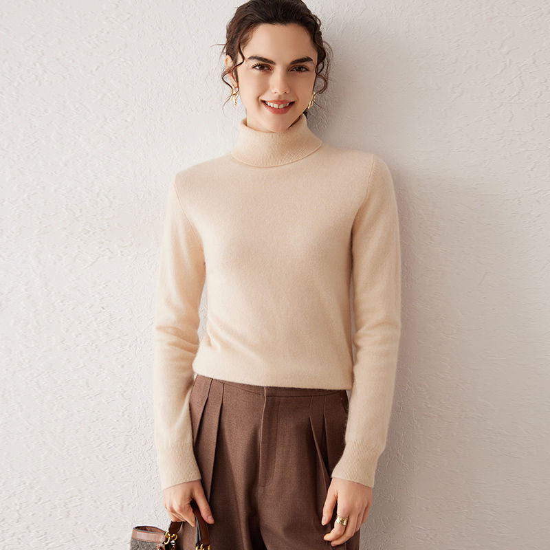 Thumbnail: Women's 100% Cashmere Sweater Turtleneck knitwear Ladies Sweater Cashmere Sweate