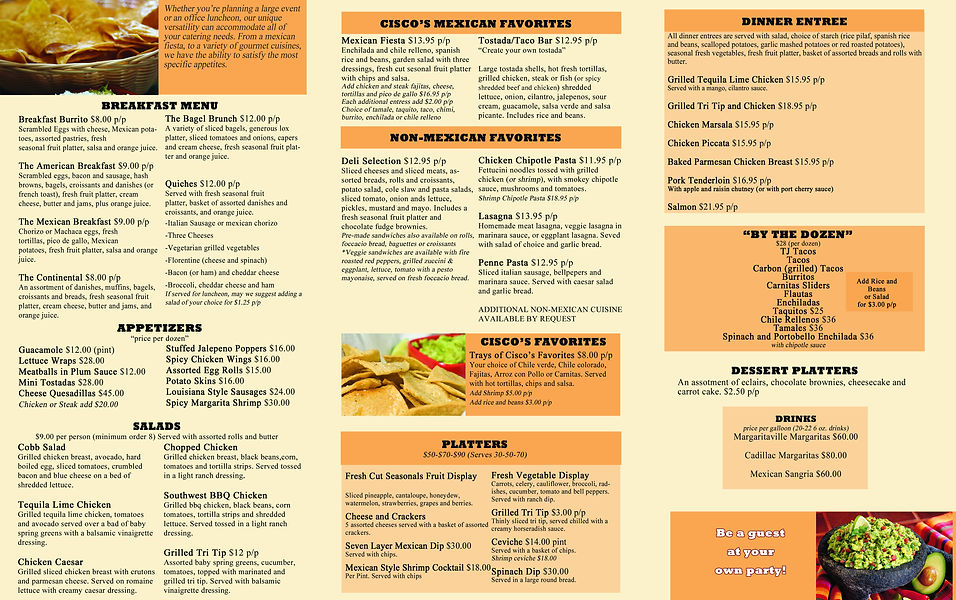 Cisco's Caterig Menu Page 2