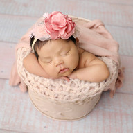 aby girl newborn photography Melbourne with timeless neutral styling in Clyde studio