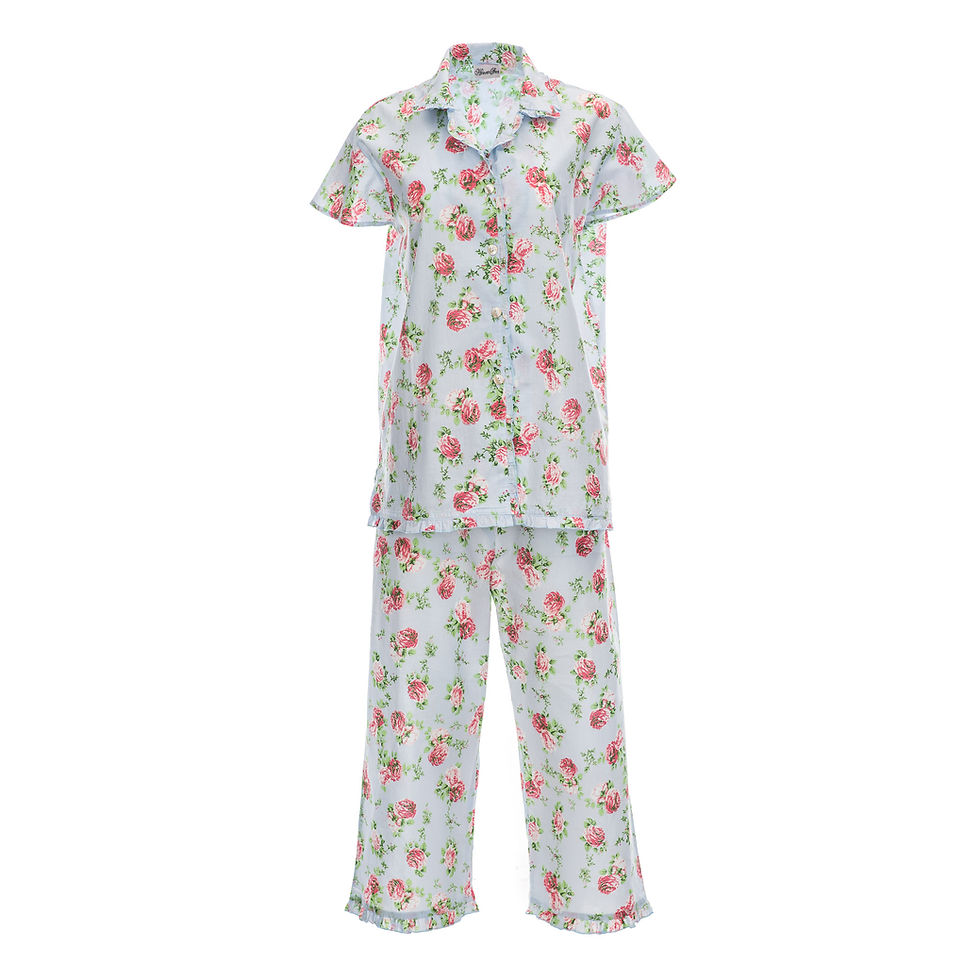 Heaven Sent Pretty Blue Floral Pj Set 1678