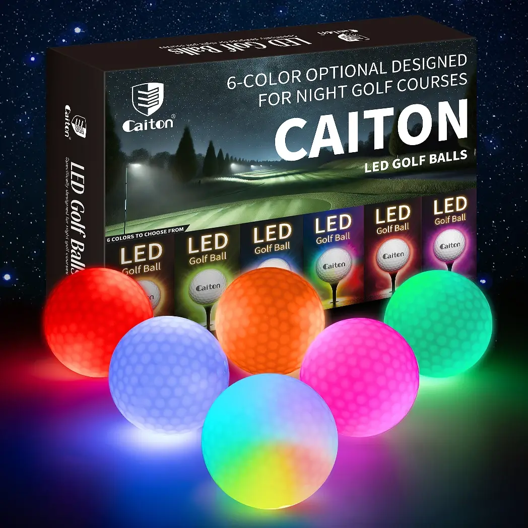 Caiton Night Glow Golf Balls – Set of 6 High-Visibility, Impact-Activated Balls