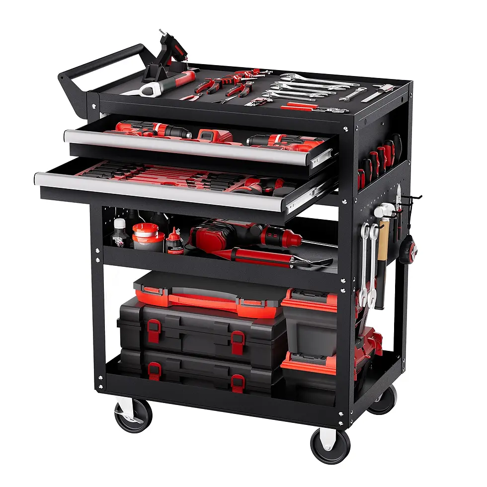 Miniatura: SucceBuy 5-Tier Tool Chest 2-Drawer Rolling Tool Work Cart With Locking &