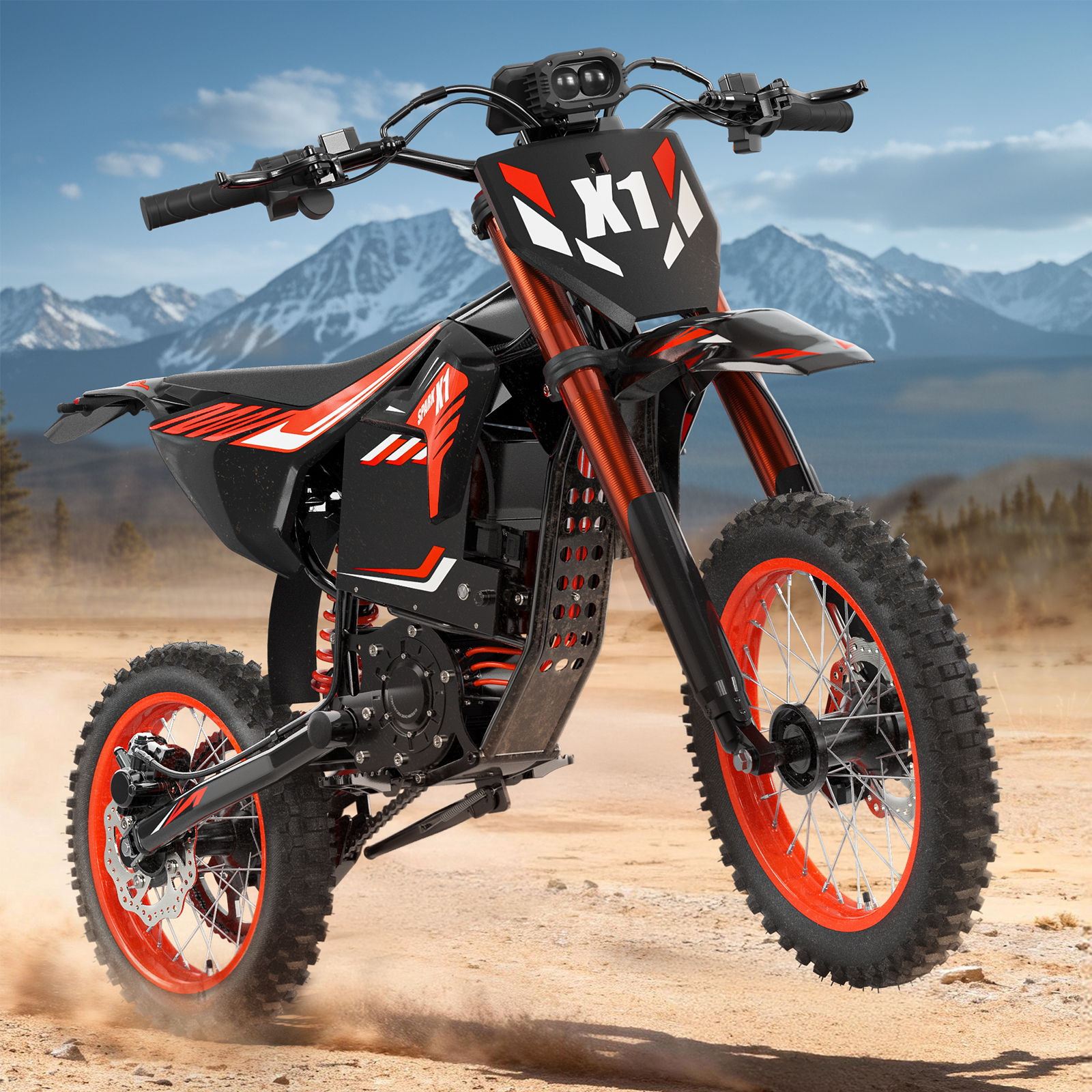 QRONGE X1 Spark Electric Dirt Bike 4500W Peak&Up to 60 Miles 50MPH 60V 28.8Ah