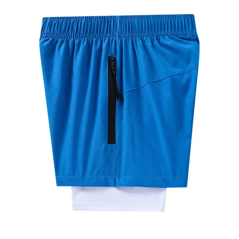 Miniatura: 2 in 1 Men Running Sweatpants With Zipper Pockets Jogging Athletics Sweat Shorts