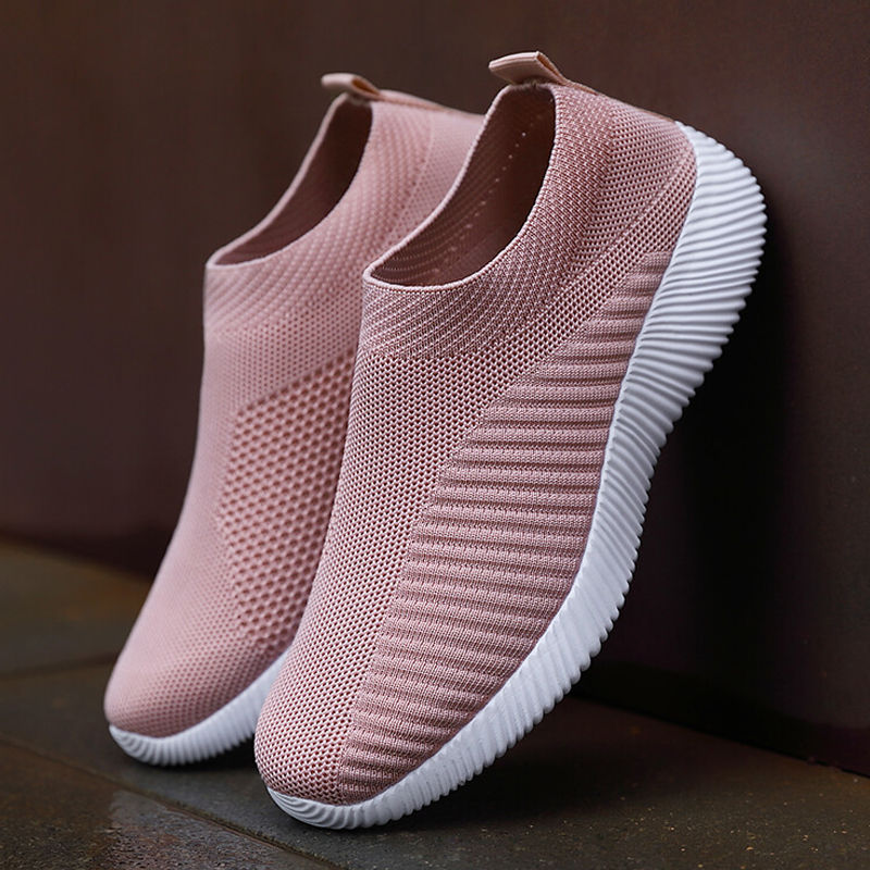 New Pink Women Shoes Soft Sneakers Lightweight and Comfortable Women Slip on