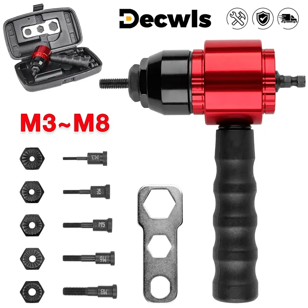 M3 M4 M5 M6 M8 Home Nut Riveting Machine, Electric Rivet Nut Gun Converter, DIY