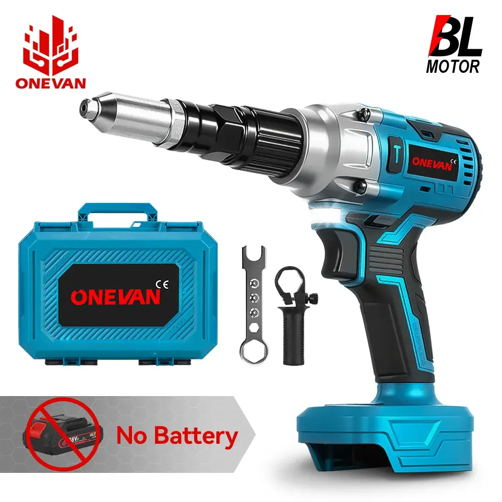 ONEVAN 25000N Brushless Electric Rivet Gun 588N.M 2.4-5.0mm Cordless Portable