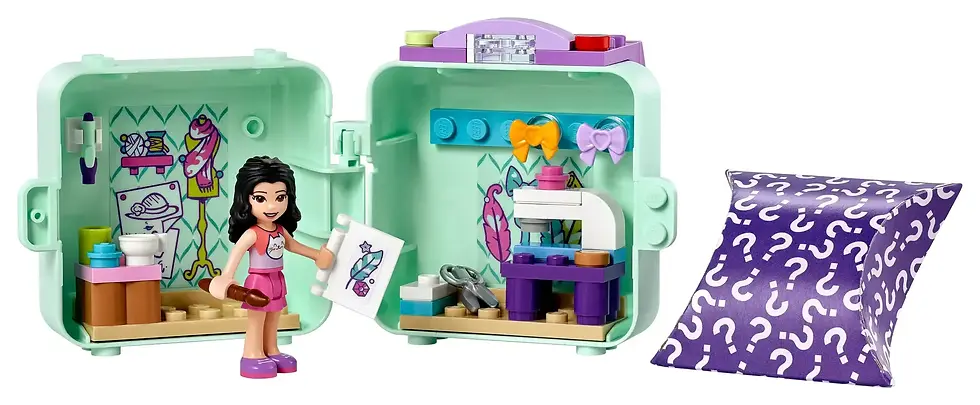 Thumbnail: LEGO Friends Emma's ingerichte modekubus, minifiguur en verrassing. 