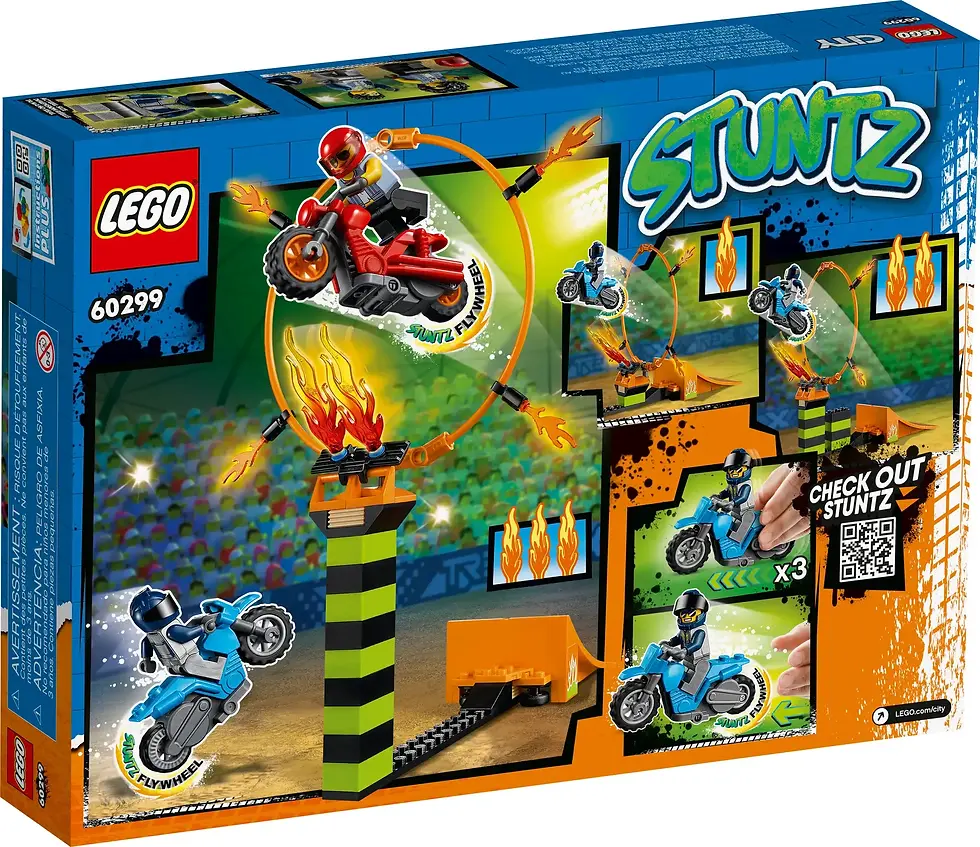 LEGO City Stuntz concurrentie 60299 trek de motor naar achter en ze schieten naar voren. 