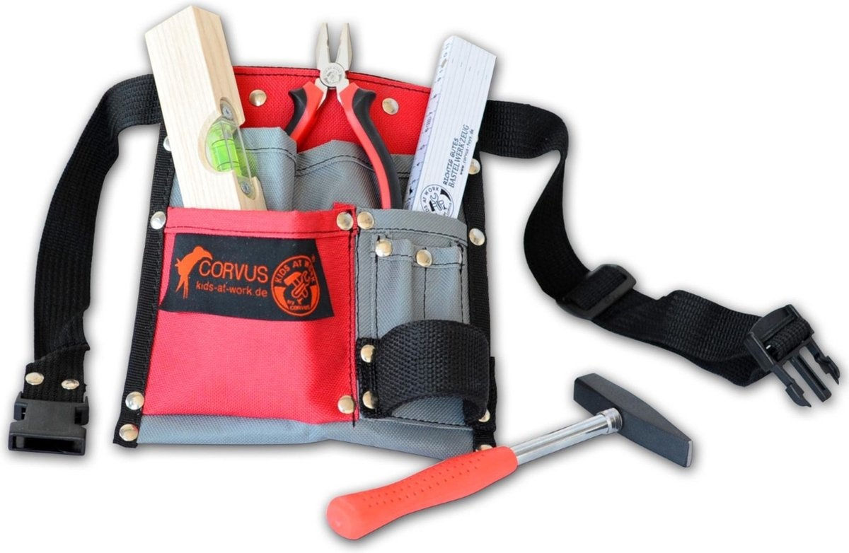 Gereedschapsriem KidsAtwork rood, grijs en zwart