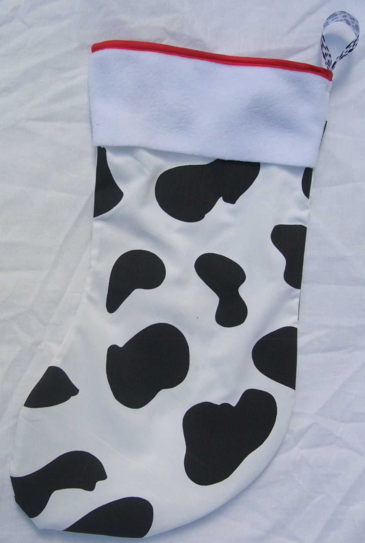 Black & White Cow Print Christmas Stocking