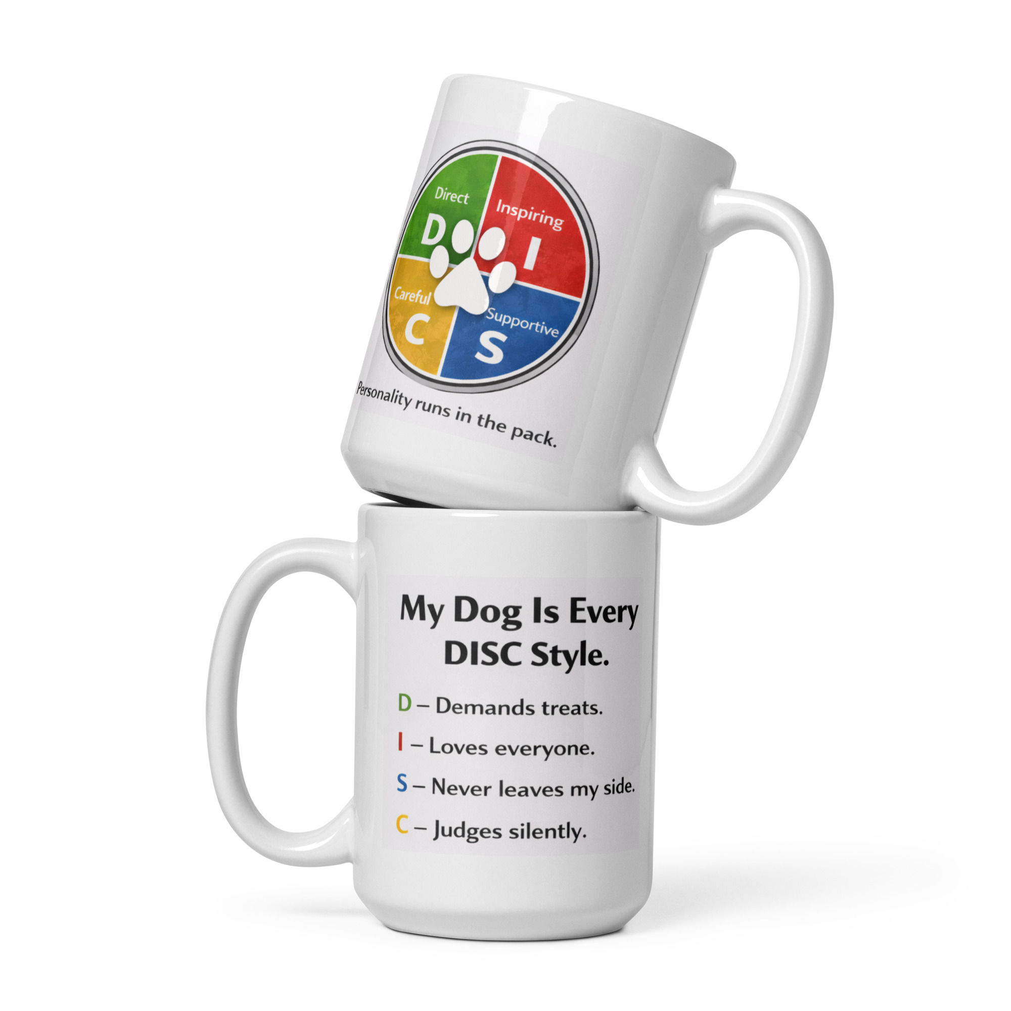 150z White Glosssy DISC Dog Mug