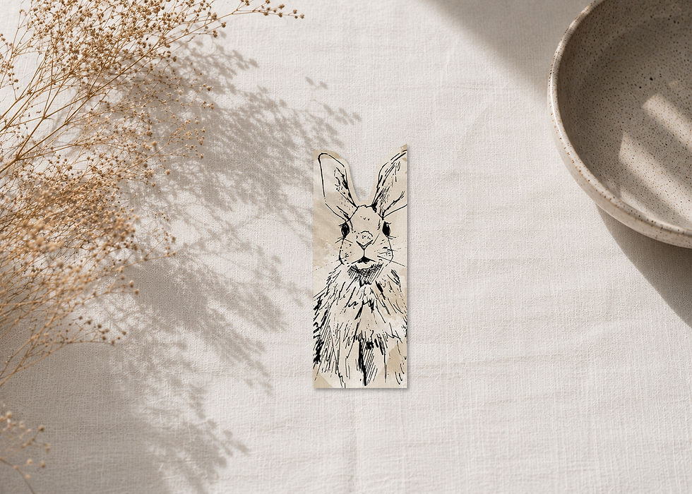 Thumbnail: Lesezeichen, gezeichnete Tiere, handmade
