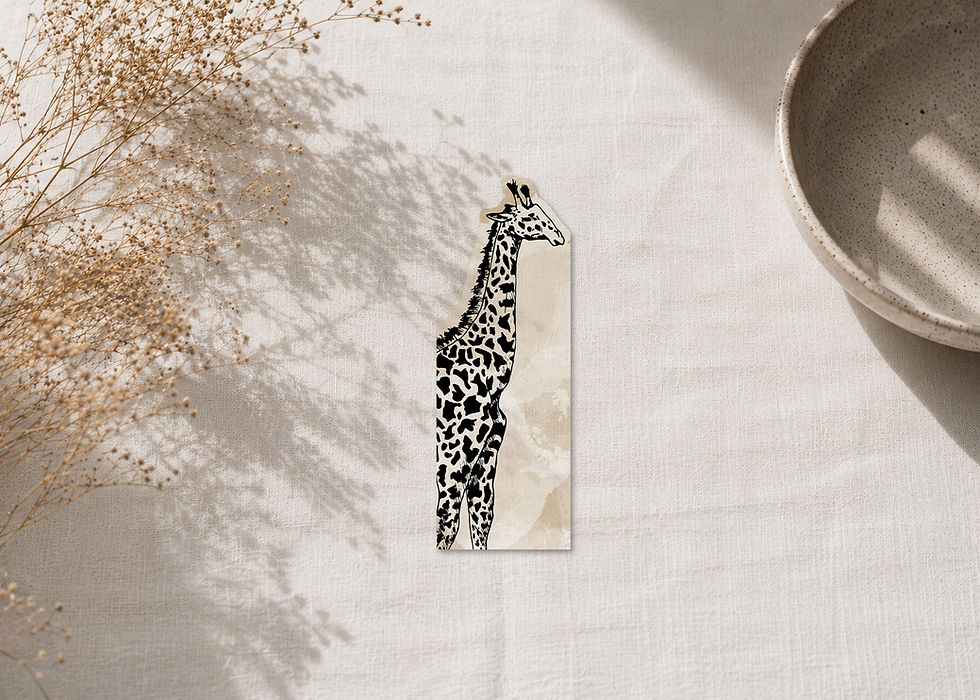 Thumbnail: Lesezeichen, gezeichnete Tiere, handmade