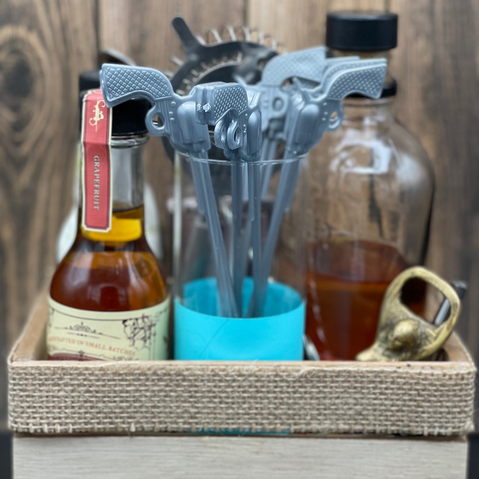 Thumbnail: Pack of 5 Gun Stir Sticks, "Fastest Gun in Town" Swizzle Sticks