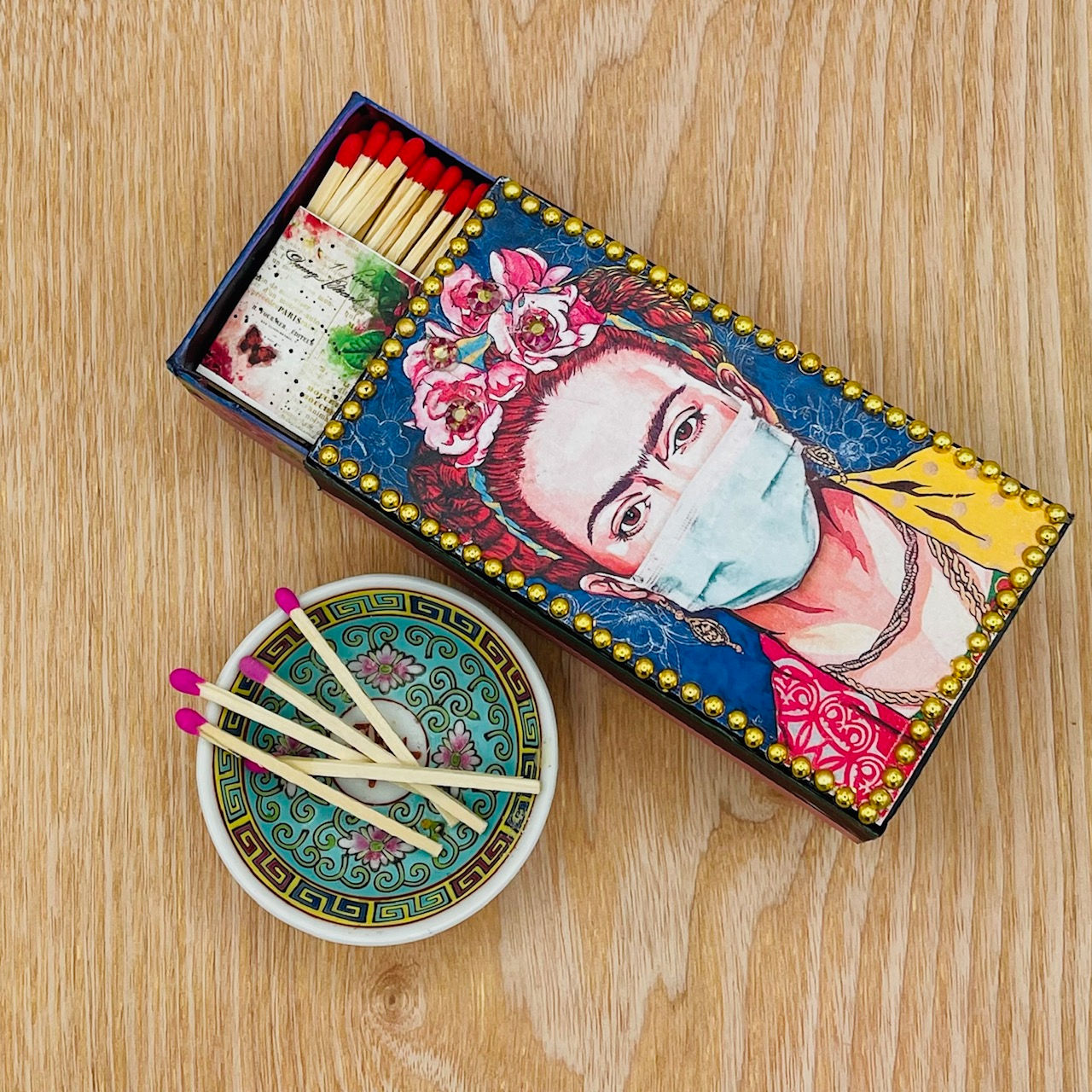 Handcrafted Masked Frida Kahlo  Matchbox