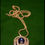 Thumbnail: Elegant blue and white stones pendant in golden chain