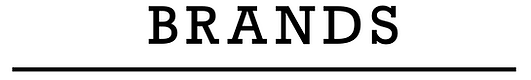 image of black text 'Brands' with black line underneath text