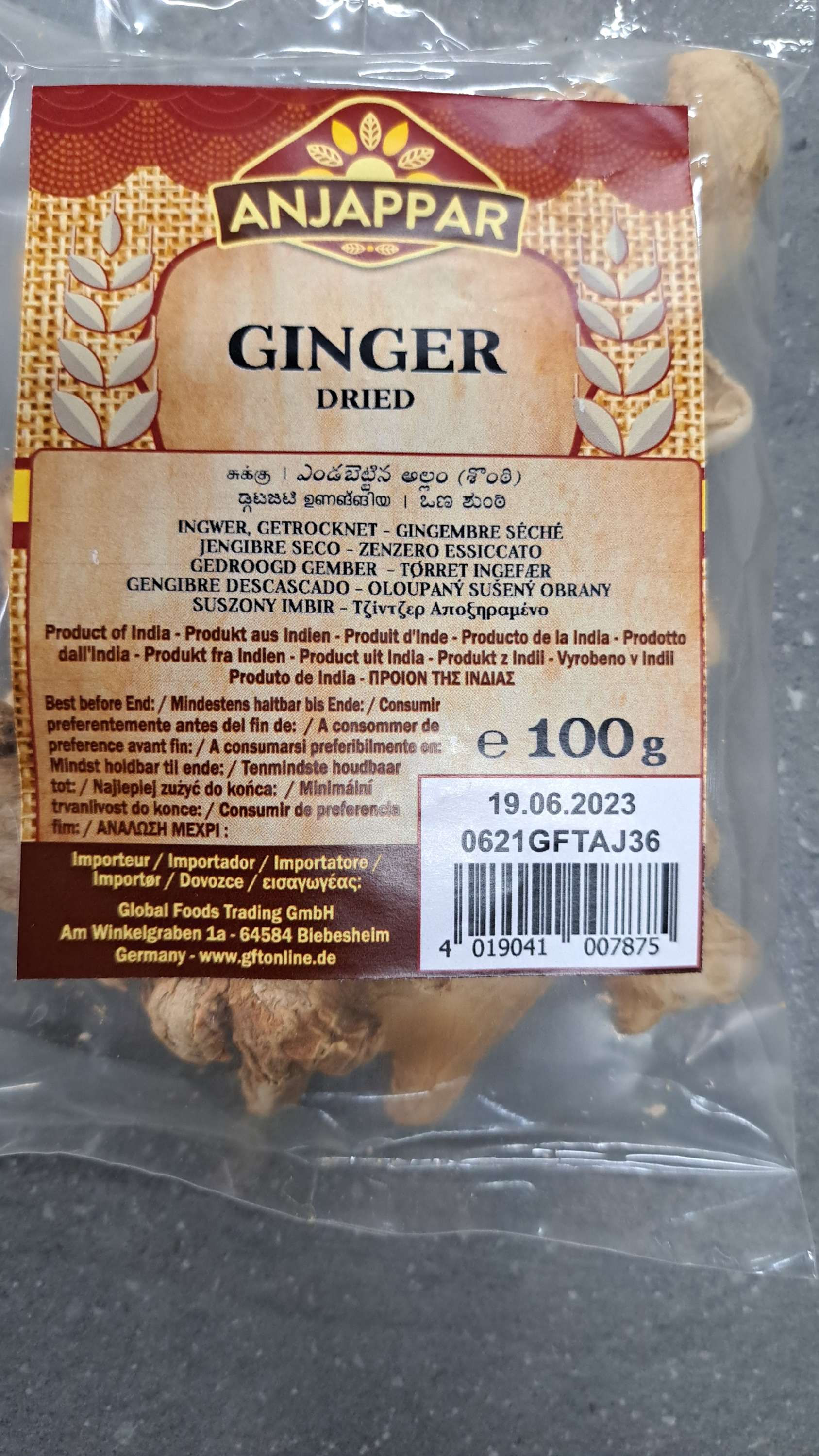 Anjappar Ginger Dried 100g
