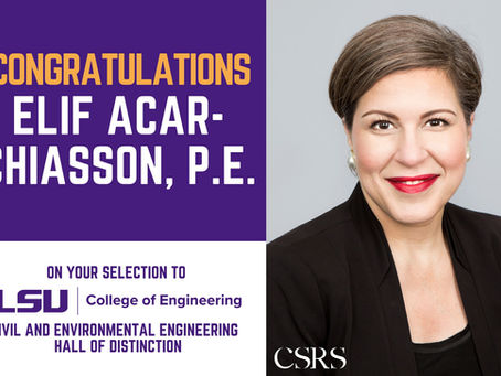 Elif Acar-Chiasson, P.E. to Be Inducted Into LSU Civil and Environmental Engineering Hall of Distinc