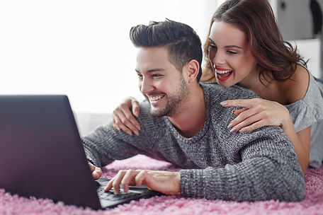 Couple doing a real estate search