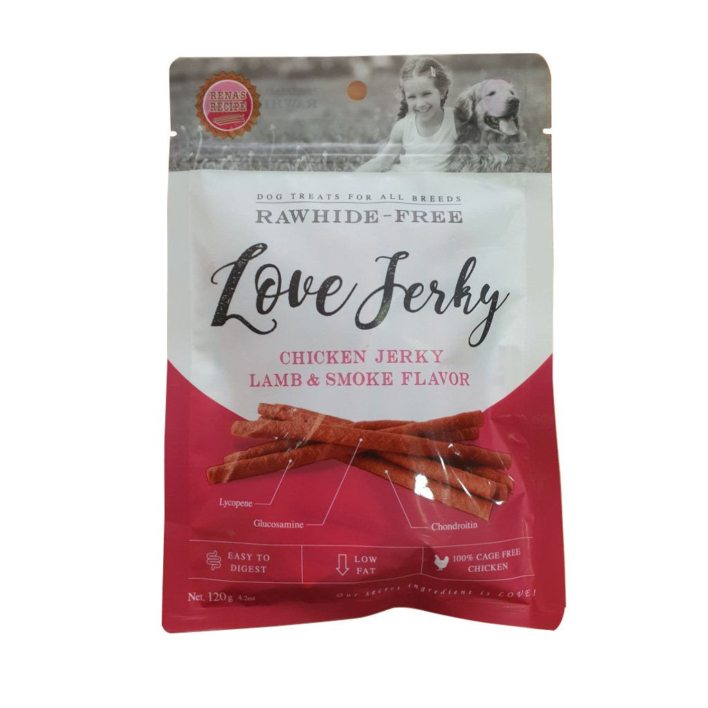 Rena's Love Jerky Smoked Lamb Sticks Dog Treats - 120g