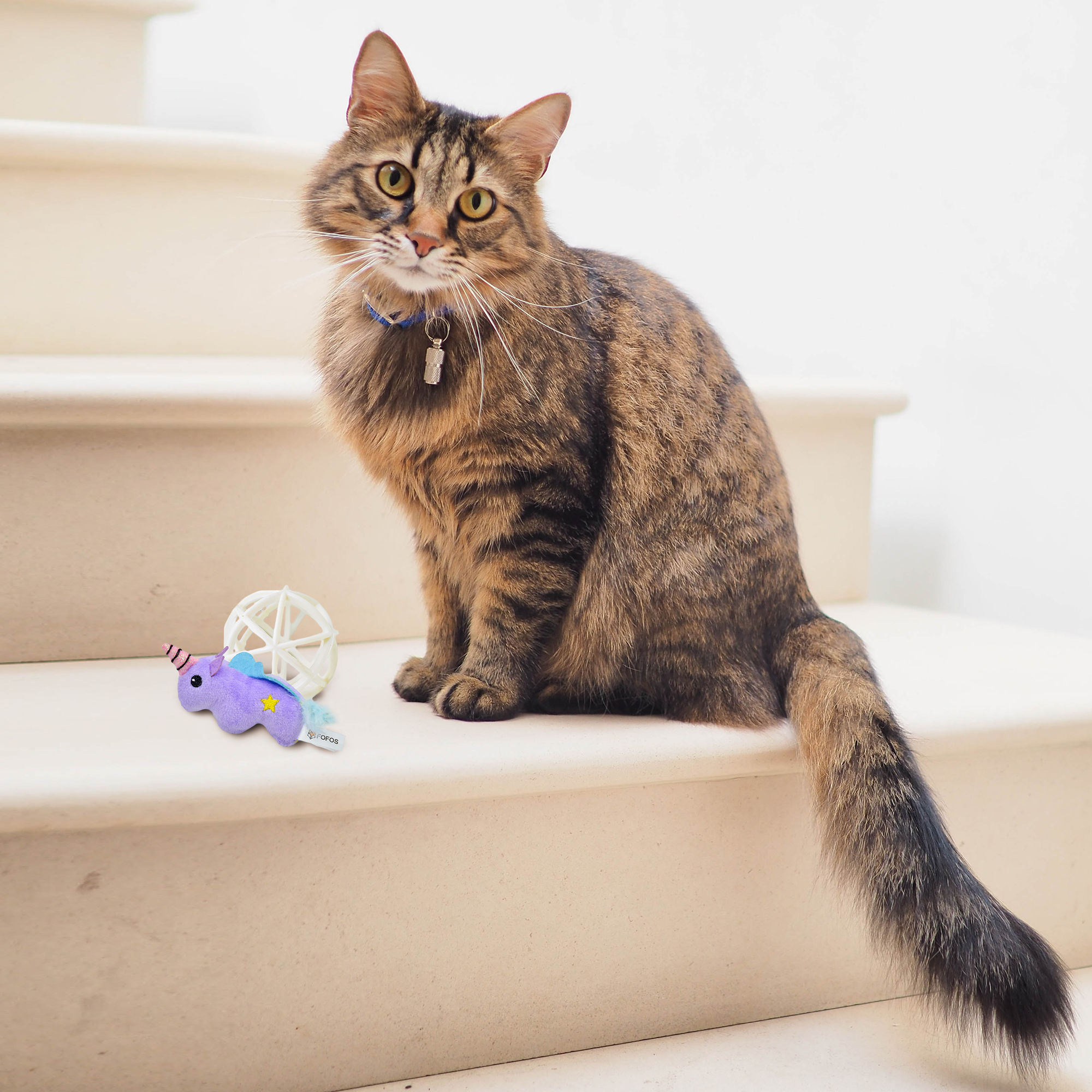 FOFOS Unicorn in a Cage - Purple Catnip Toy