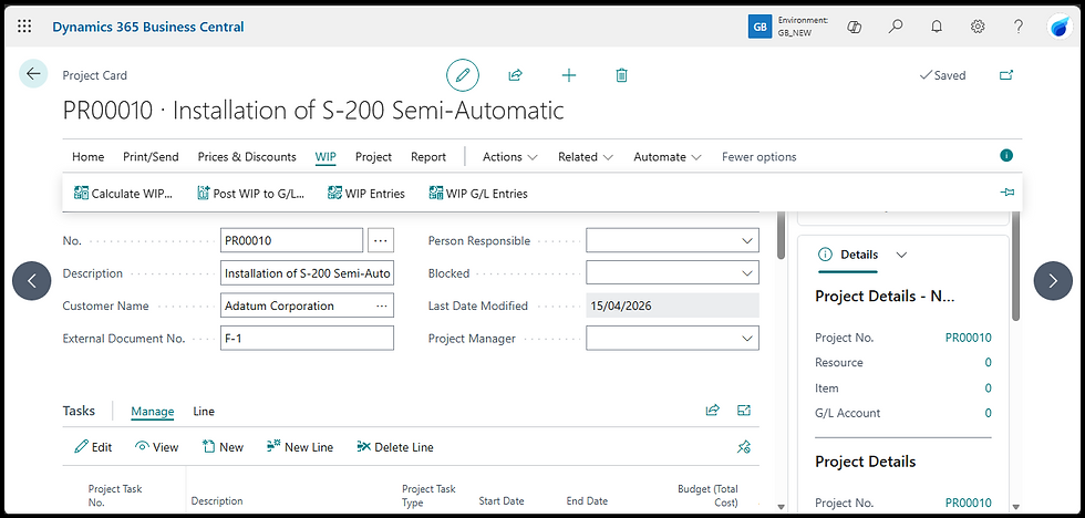 All About Project WIP Methods in Business Central