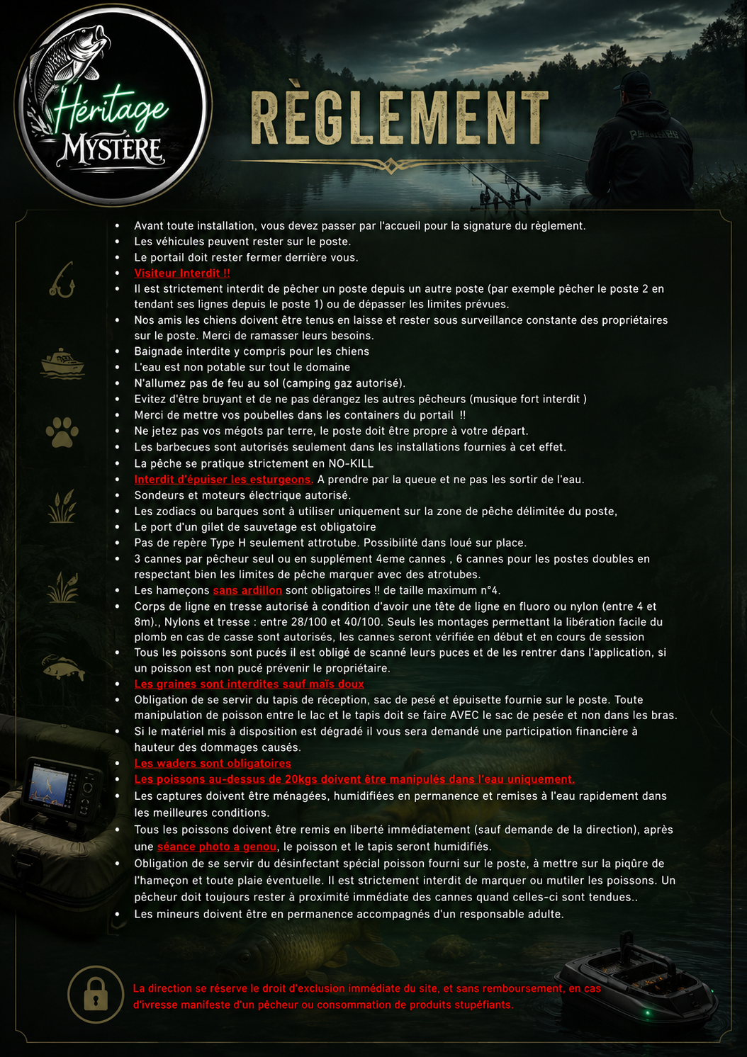 Règlement du domaine Heritage Mystère