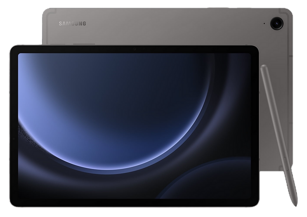 Samsung Galaxy Tab S9 con pantalla Super AMOLED de 11 pulgadas y tasa de refresco de 120Hz, equipada con procesador Snapdragon 8 Gen 2, ideal para productividad y entretenimiento con su diseño resistente al agua y polvo.