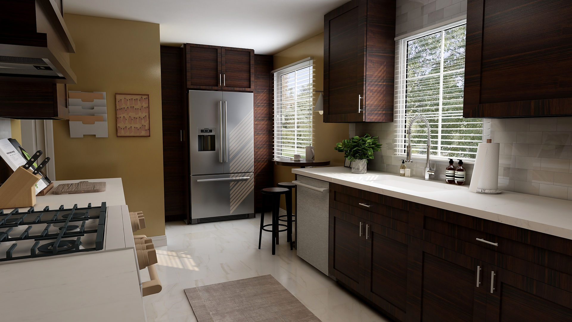 galley kitchen redesign - design concept 3
