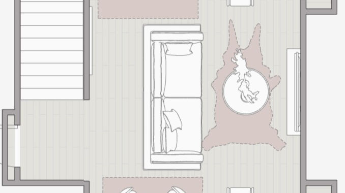 wood paneled basement redesign - design concept 1