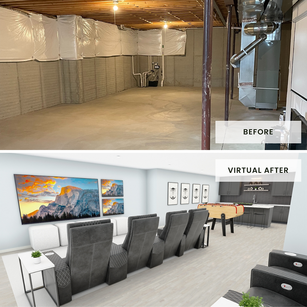 unfinished basement design
