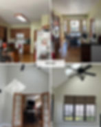 Before photos of a traditional kitchen and dining area featuring warm wood cabinetry, a vaulted ceiling, and natural light. A starting point for a transformative home update.