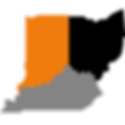 Ohio, Kentucky, and Indiana—depicted in solid shapes with a bold orange for Ohio and a subdued grey for Kentucky and Indiana. It's a straightforward, graphical representation of the geographical areas your business serves.